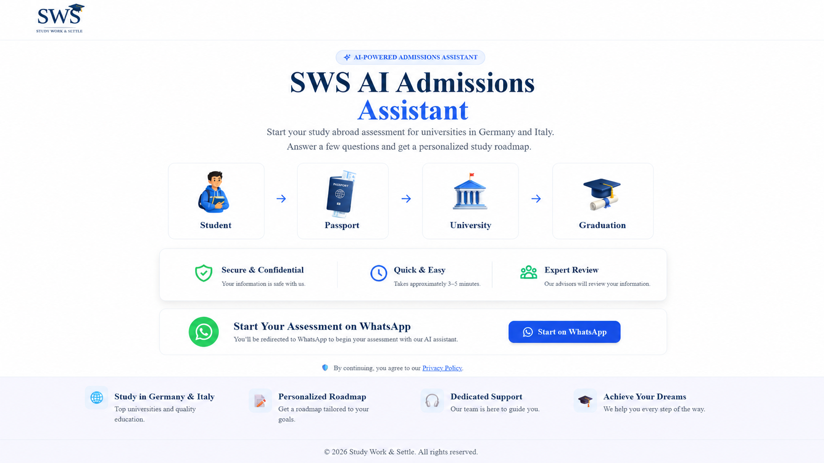 SWS AI Admissions Assistant